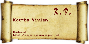 Kotrba Vivien névjegykártya